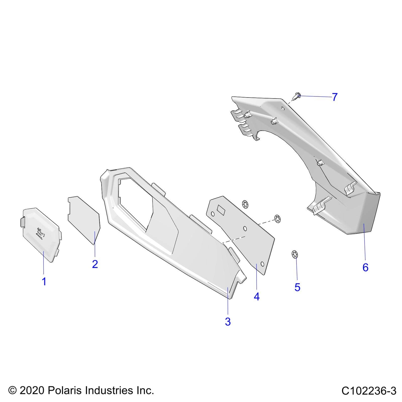 Polaris ATV Close Off Panel, Left, Black, Genuine OEM Part 5454680-070, Qty 1