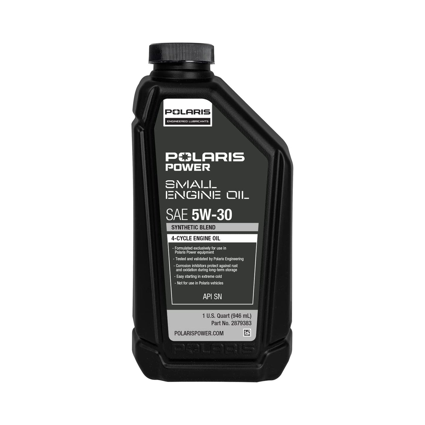 Polaris Synthetic Oil 5W-30 SAE for Portable Generators With Small 4 Cycle Engines, Power Equipment Only, Rust and Oxidation Preventative, Easy Starting in Extreme Cold, 1 Quart, Qty 1-2879383