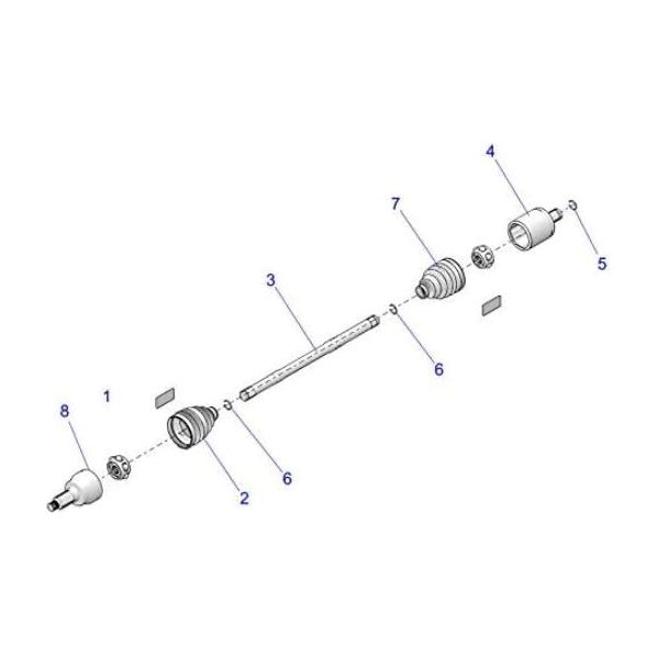 Polaris ATV Drive Shaft Assembly, Rear, Genuine OEM Part 1334203, Qty 1