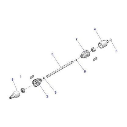 Polaris ATV Drive Shaft Assembly, Rear, Genuine OEM Part 1334203, Qty 1