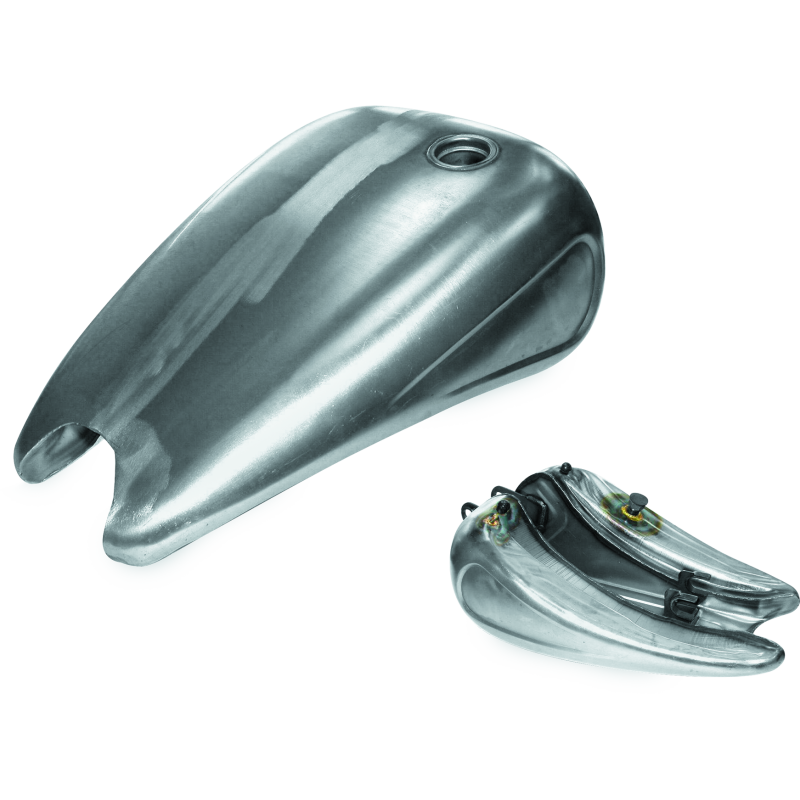 Bikers Choice 95-03 XL Raw 2in Stretched Gas Tank With Indented Sides