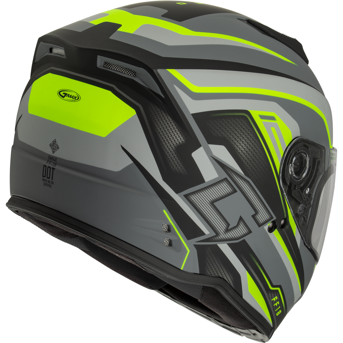 Ff 18 Drift Helmet Matte Grey/Hi Viz Lg