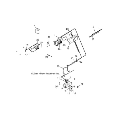 Polaris Ranger Wiper Cover Windshield, Genuine OEM Part 5450702, Qty 1