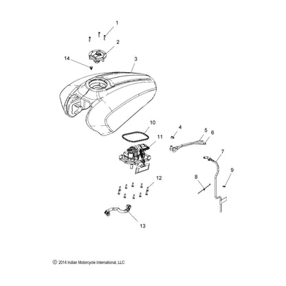 Indian Motorcycle Fuel and Ignition Switch Assembly for Specific Scout and Scout Sixty Models and More, OEM Motorcycle Parts, includes Fuel Lock, Ignition Switch and Key, Cruiser Black - 4014434-266