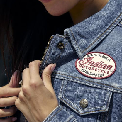 Indian Motorcycle Women's Denim Jacket, Blue - S - 286284502