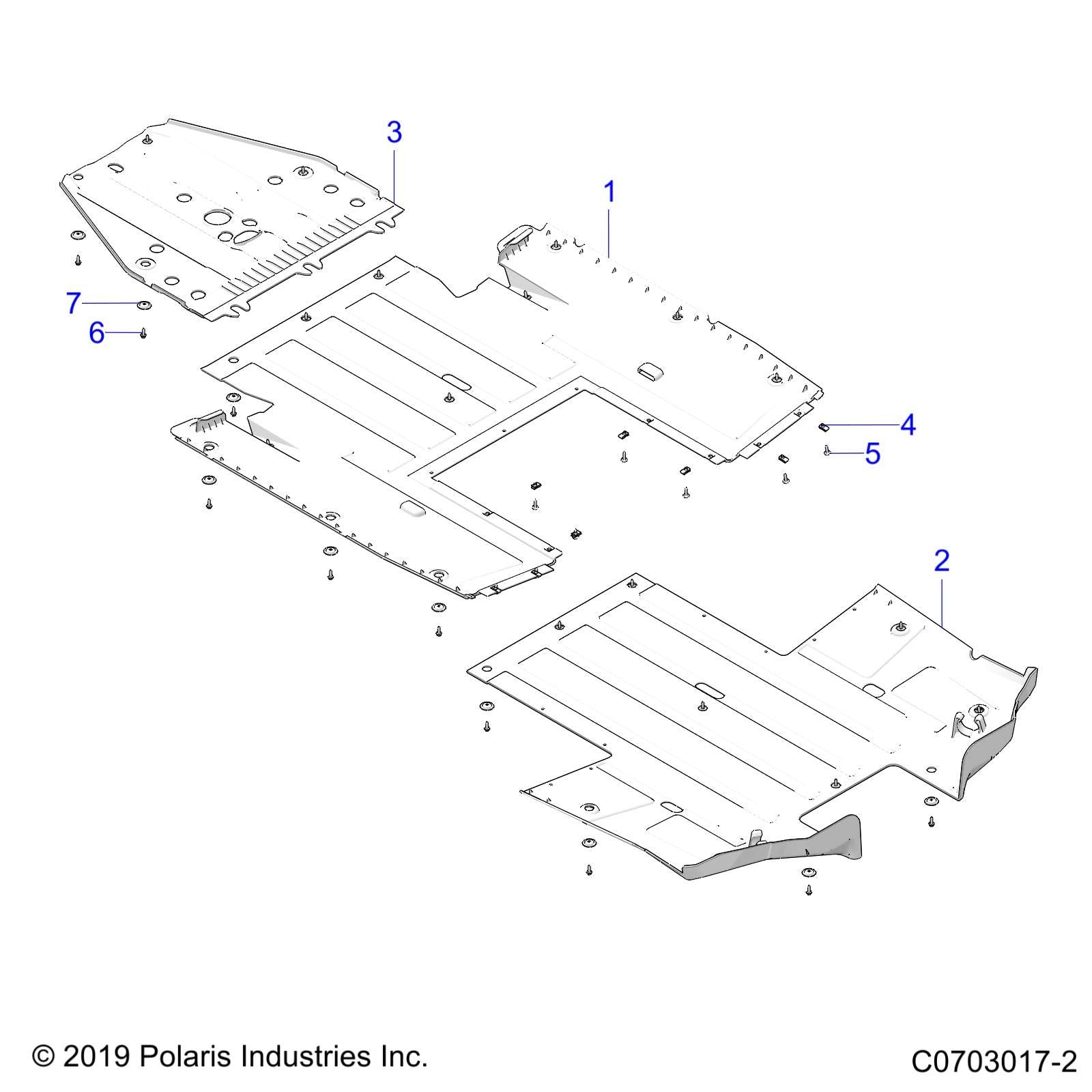 Polaris RZR Skid Plate, Rear, Gloss Black, Genuine OEM Part 5456082-070, Qty 1