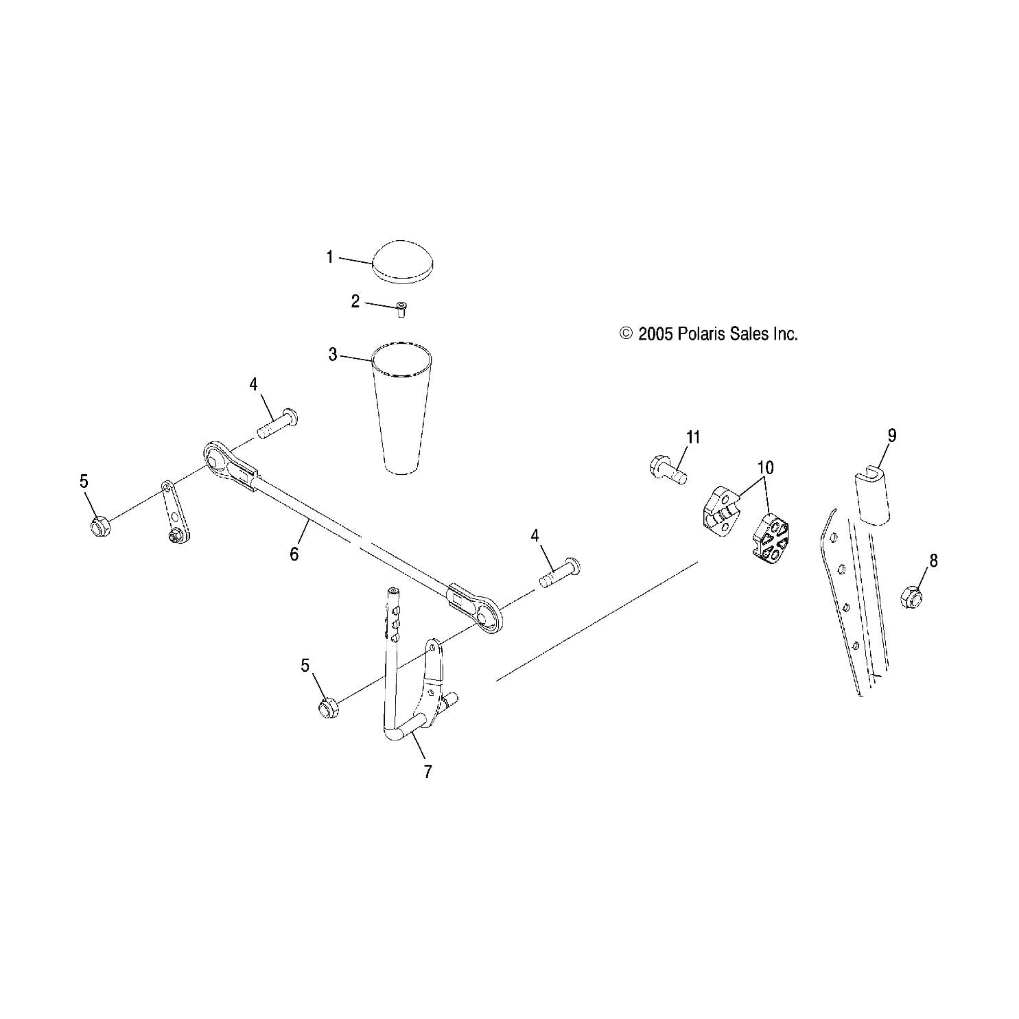 Polaris ATV Linkage Rod Assembly, Genuine OEM Part 1822730, Qty 1