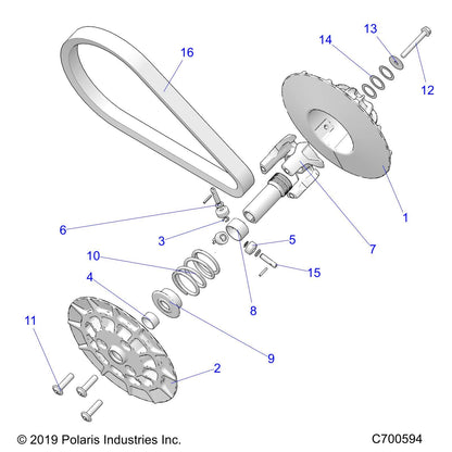 Polaris Ranger Helix Assembly, P190X, 36-48/67ba, Genuine OEM Part 1323639, Qty 1