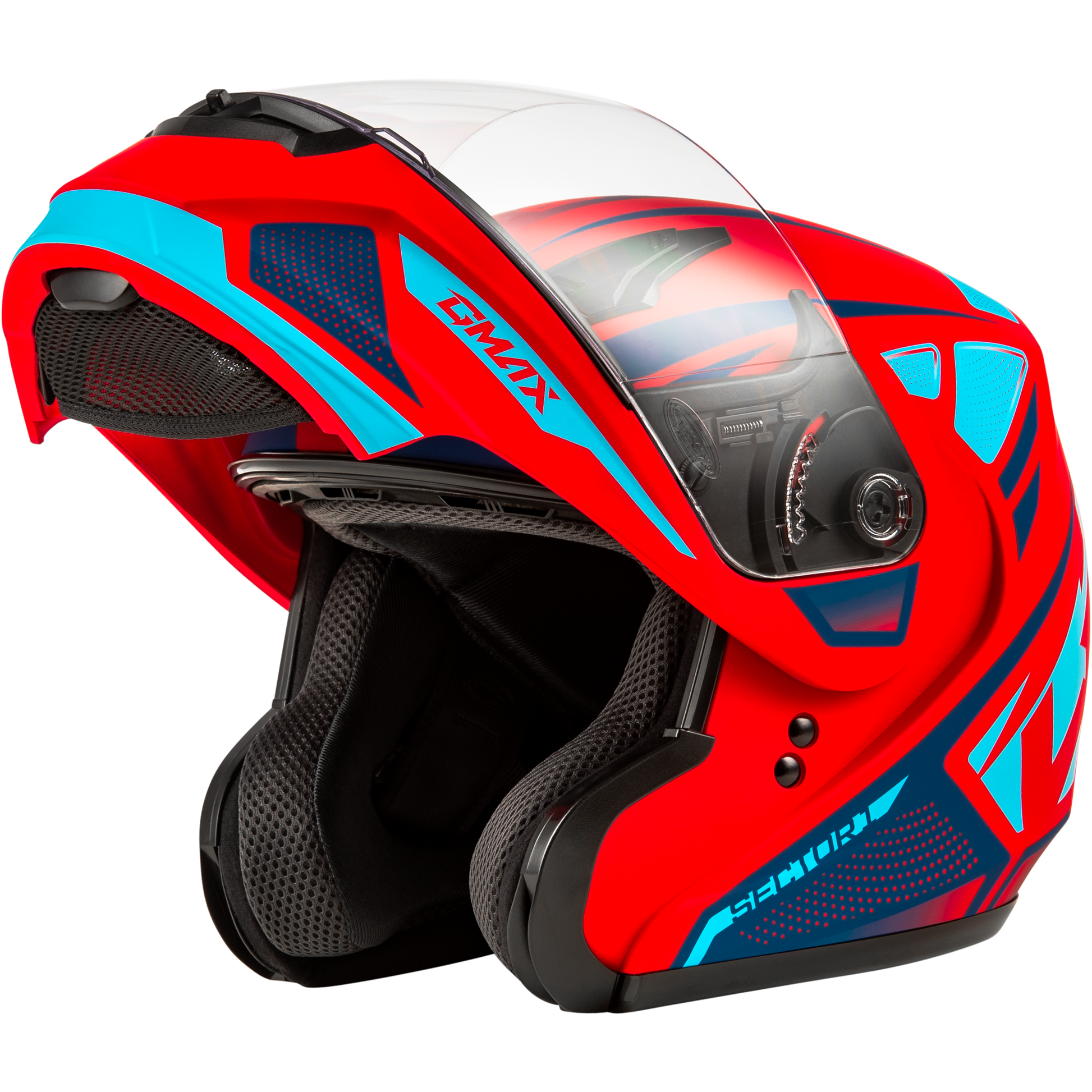 Md 04 Sector Helmet Matte Red/Blue 3x