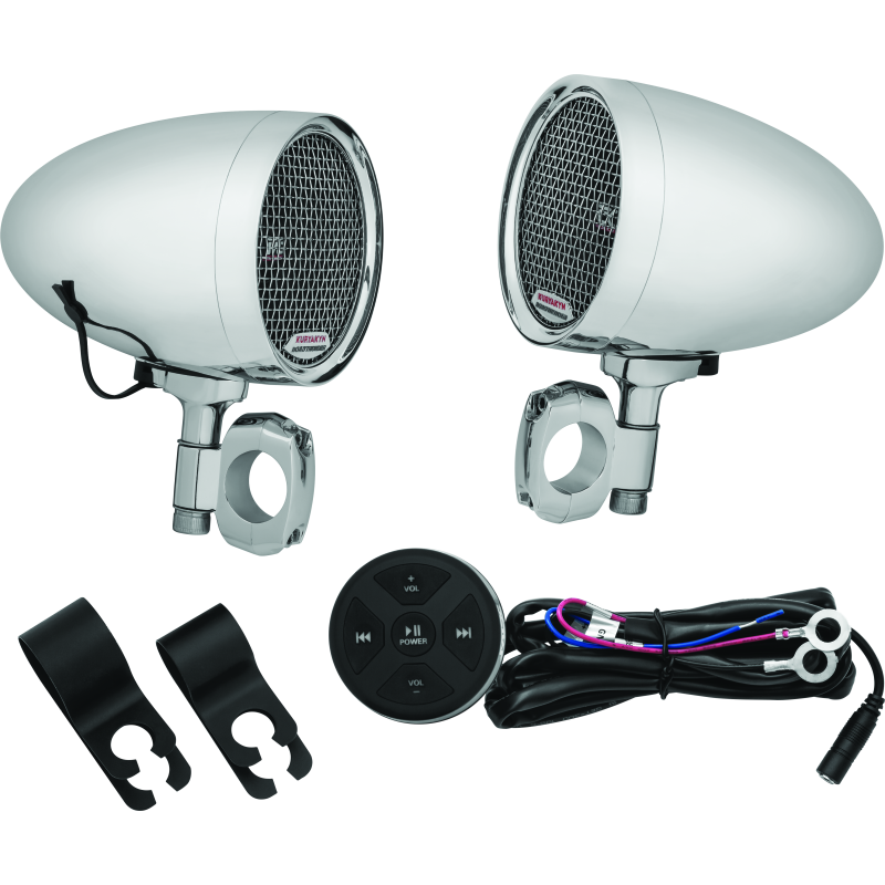 Kuryakyn Road Thunder Speaker Pods Bluetooth Audio Controller Chrome