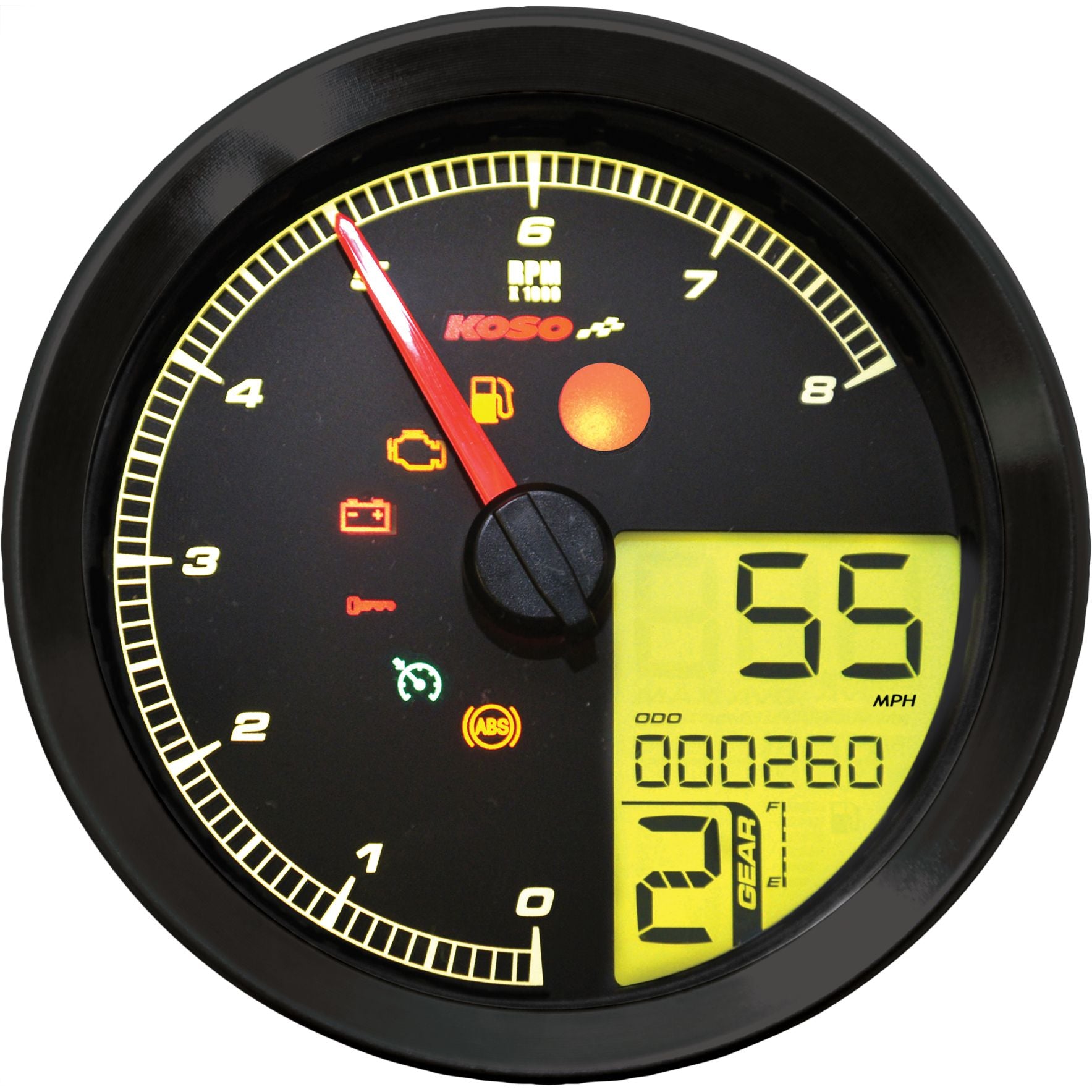 Speedo / Tach Blk Bezel Lcd Color Change Display