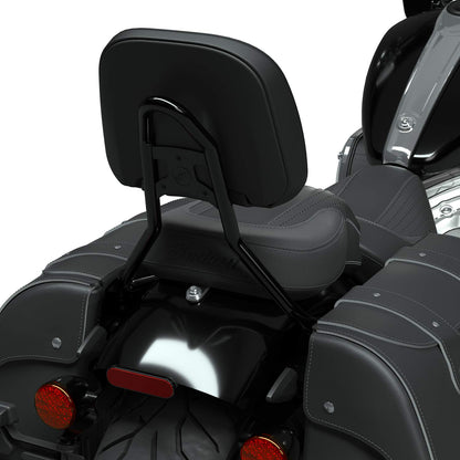 Indian Motorcycle Sissy Bar, Thunder Black, Fits Specific Chief, Chief Bobber, Chief Dark Horse, Super Chief, Sport Chief Models and More, Quick Release Technology, Comfort and Support - 2884632-266
