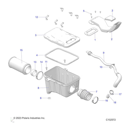 Polaris ATV Engine Boot Intake, Genuine OEM Part 5415034, Qty 1