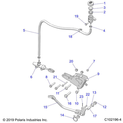 Polaris RZR Master Cylinder Foot Assembly, 3/4 in, Genuine OEM Part 1911551, Qty 1