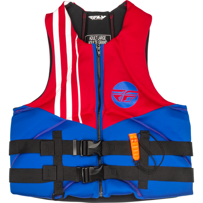 Neoprene Flotation Vest Red/White/Blue Md