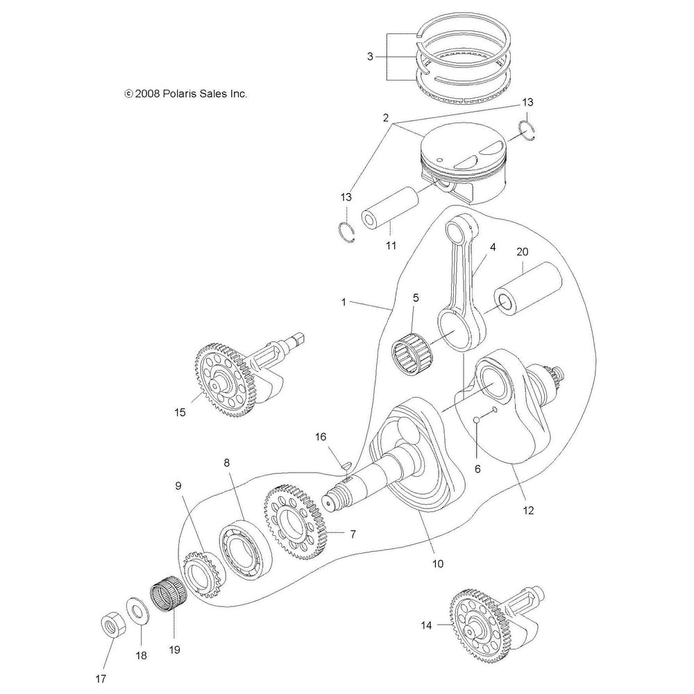 
                      
                        Polaris ATV Chankshaft Assembly, Genuine OEM Part 3090301, Qty 1
                      
                    