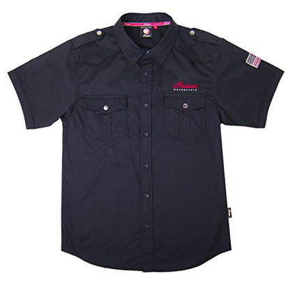Indian Motorcycle Men's Short-Sleeve Casual Shirt, Black - 2863698