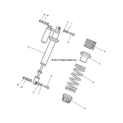 Polaris RZR Spring, Matte Titanium Metallic, Genuine OEM Part 7043986-632, Qty 1