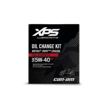XPS Lubricants oil change kit for Can-Am Rotax 999T Maverick R engine on a black background