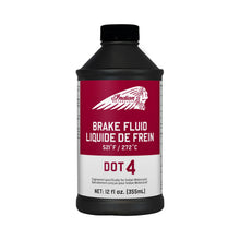 Red, White, and Black Indian Motorcycle brake fluid. DOT 4