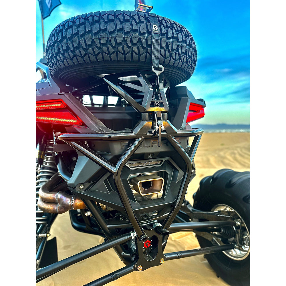 
                      
                        POLARIS RZR PRO R - REAR BUMPER TIRE CARRIER COMBO
                      
                    