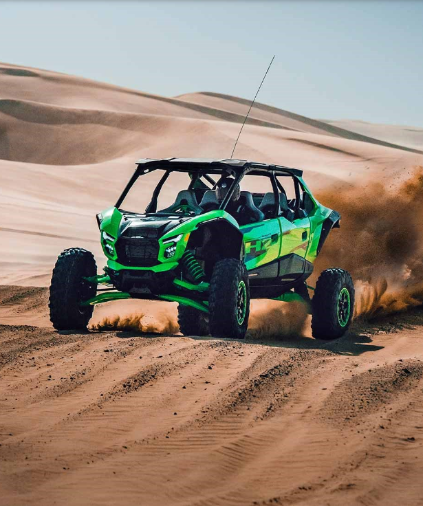 Kawasaki H2 driving in sand dunes