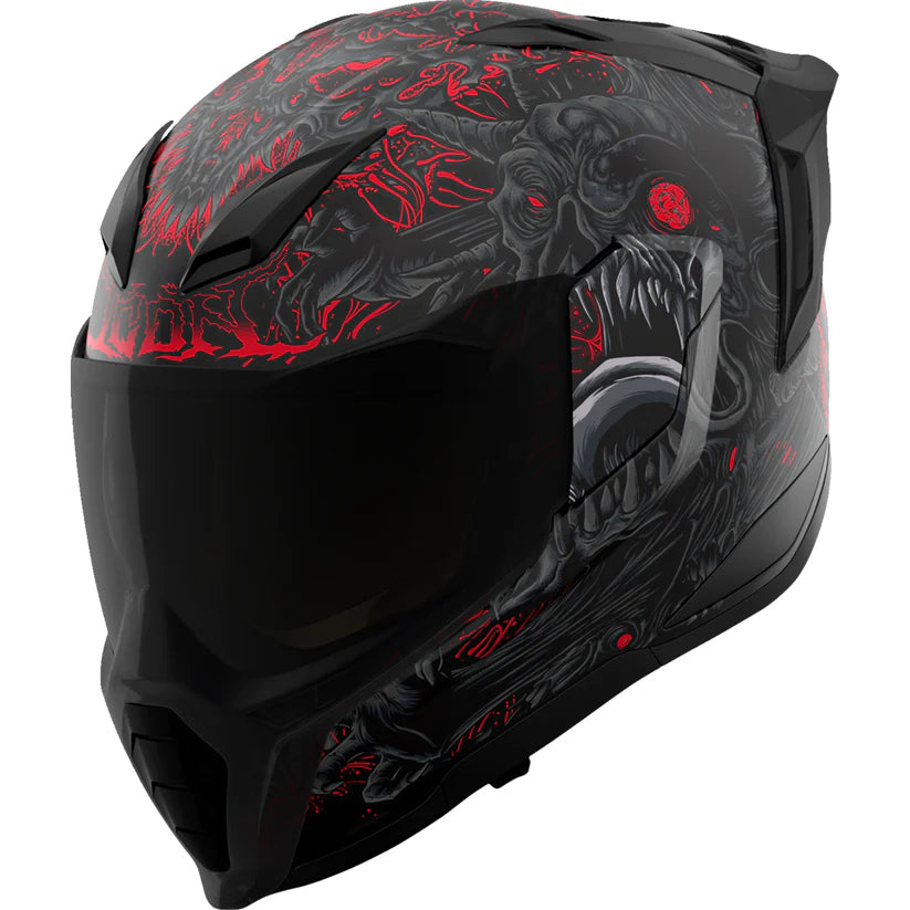 Black and red motorcycle helmet 