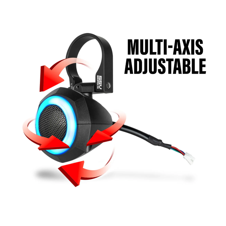 
                      
                        SSV Works Universal 1" Cage-Pod Tweeters w/RGB Ring for UTV Audio Systems
                      
                    