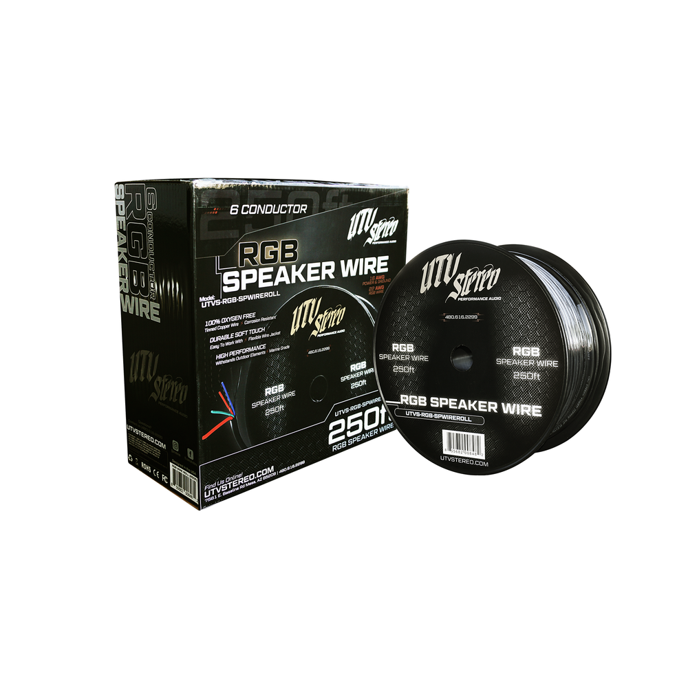 
                      
                        6 Conductor RGB Speaker Wire - 50' | UTVS-RGB-SPWIRE-50
                      
                    