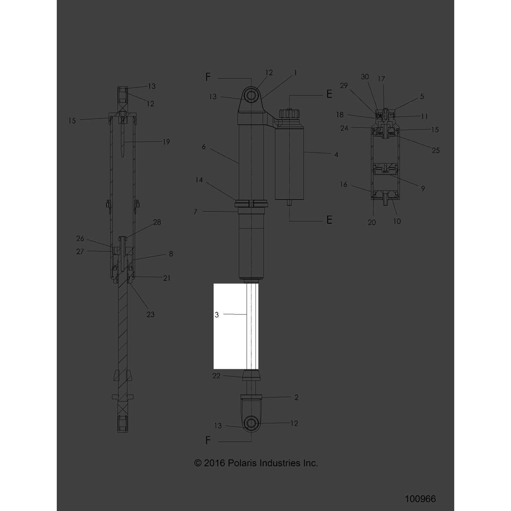 Polaris ATV Shaft, Needle, Genuine OEM Part 1800829, Qty 1