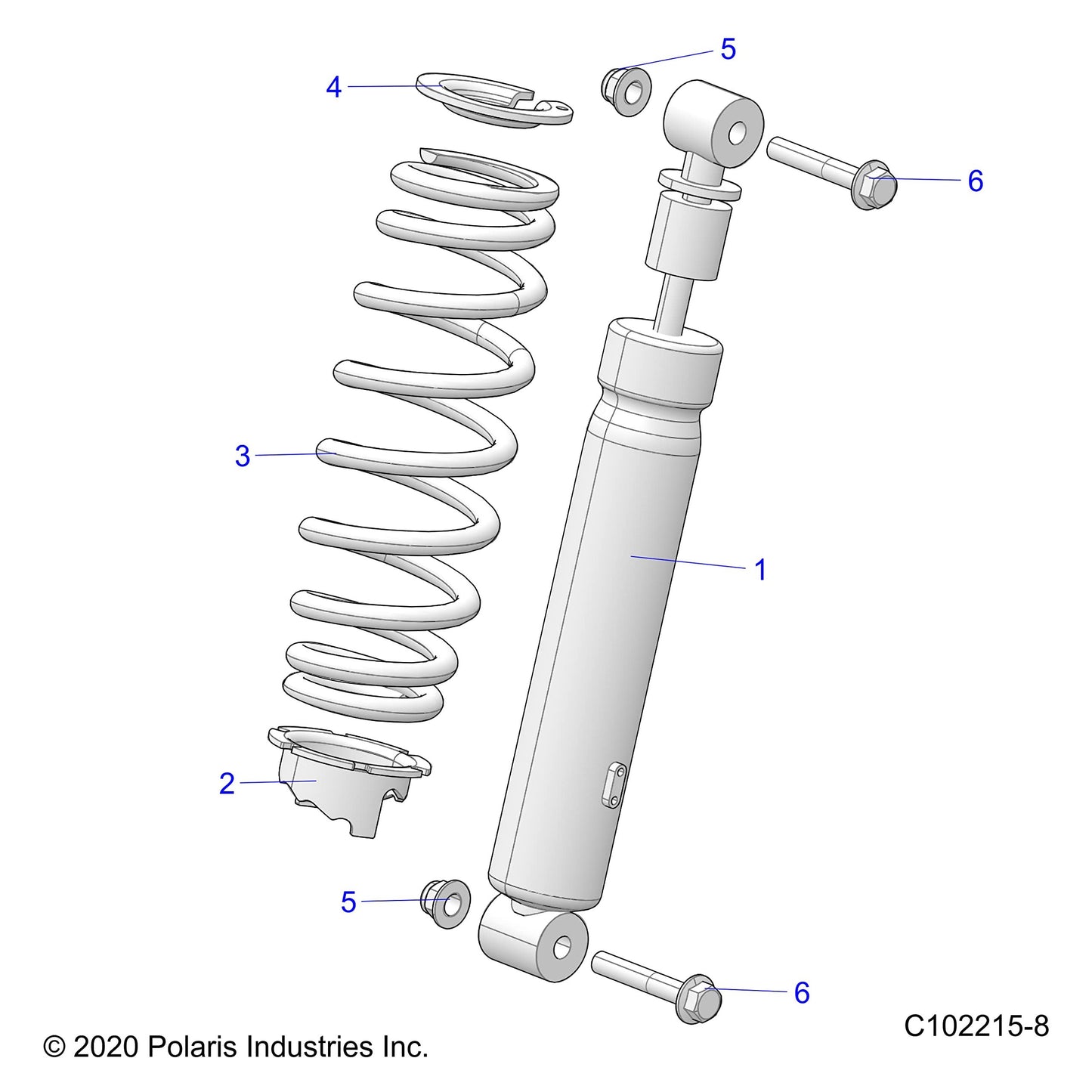 Polaris ATV Shock, Front, 404.2, Genuine OEM Part 7044394, Qty 1