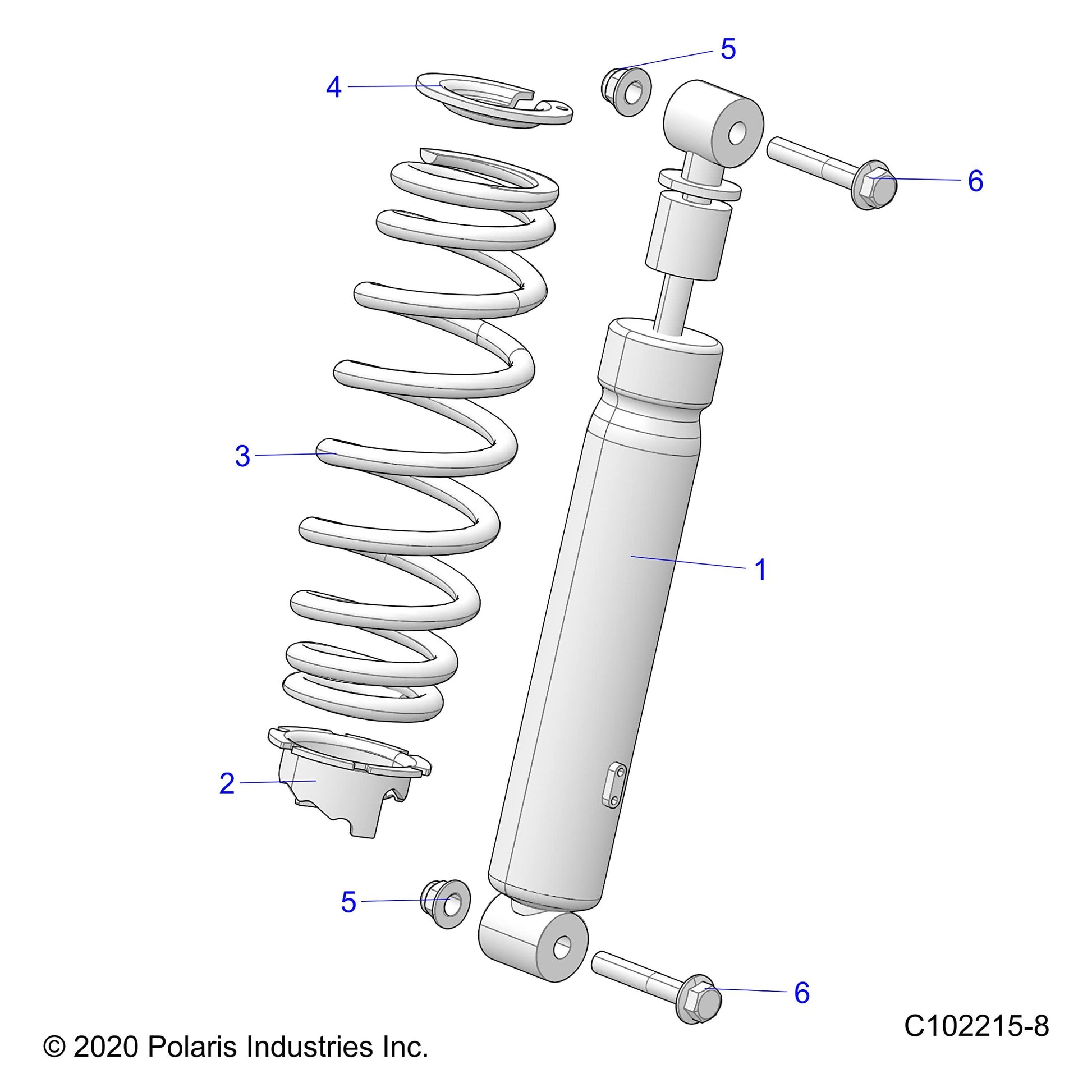 Polaris ATV Shock, Front, 404.2, Genuine OEM Part 7044394, Qty 1
