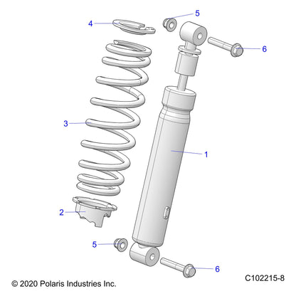 Polaris ATV Shock, Front, 404.2, Genuine OEM Part 7044394, Qty 1