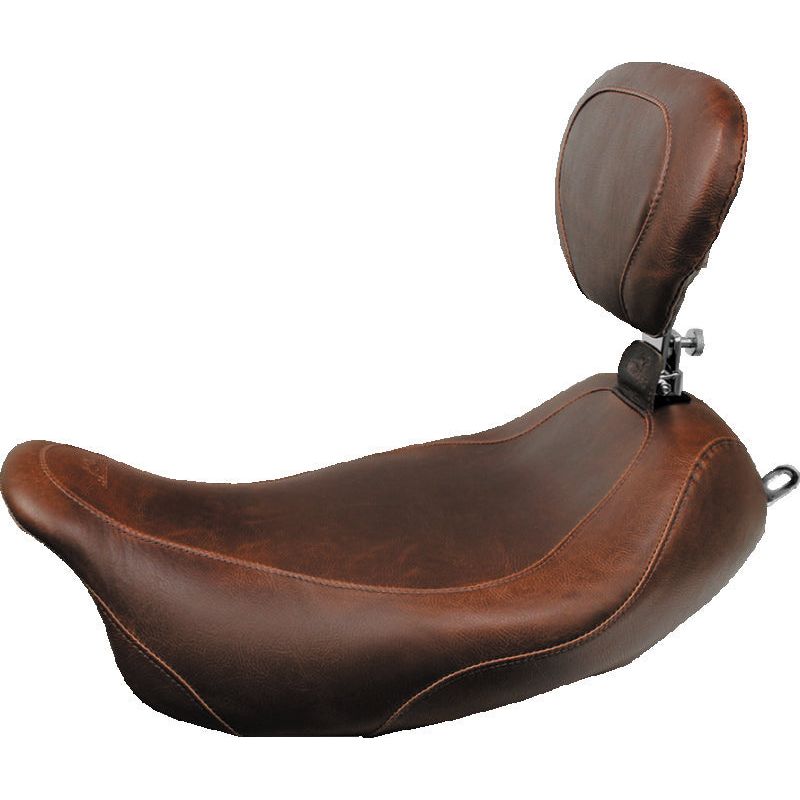 Mustang 08-21 HD Electra Glide,Rd Glide,Rd King,St Glide Squareback 1PC Seat - Black w/Red Stitching