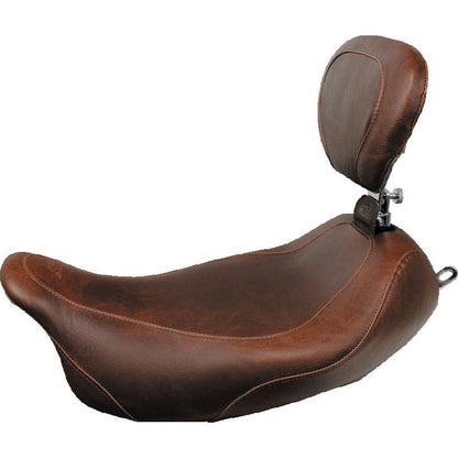 Mustang 08-21 HD Electra Glide,Rd Glide,Rd King,St Glide Squareback 1PC Seat - Black w/Red Stitching