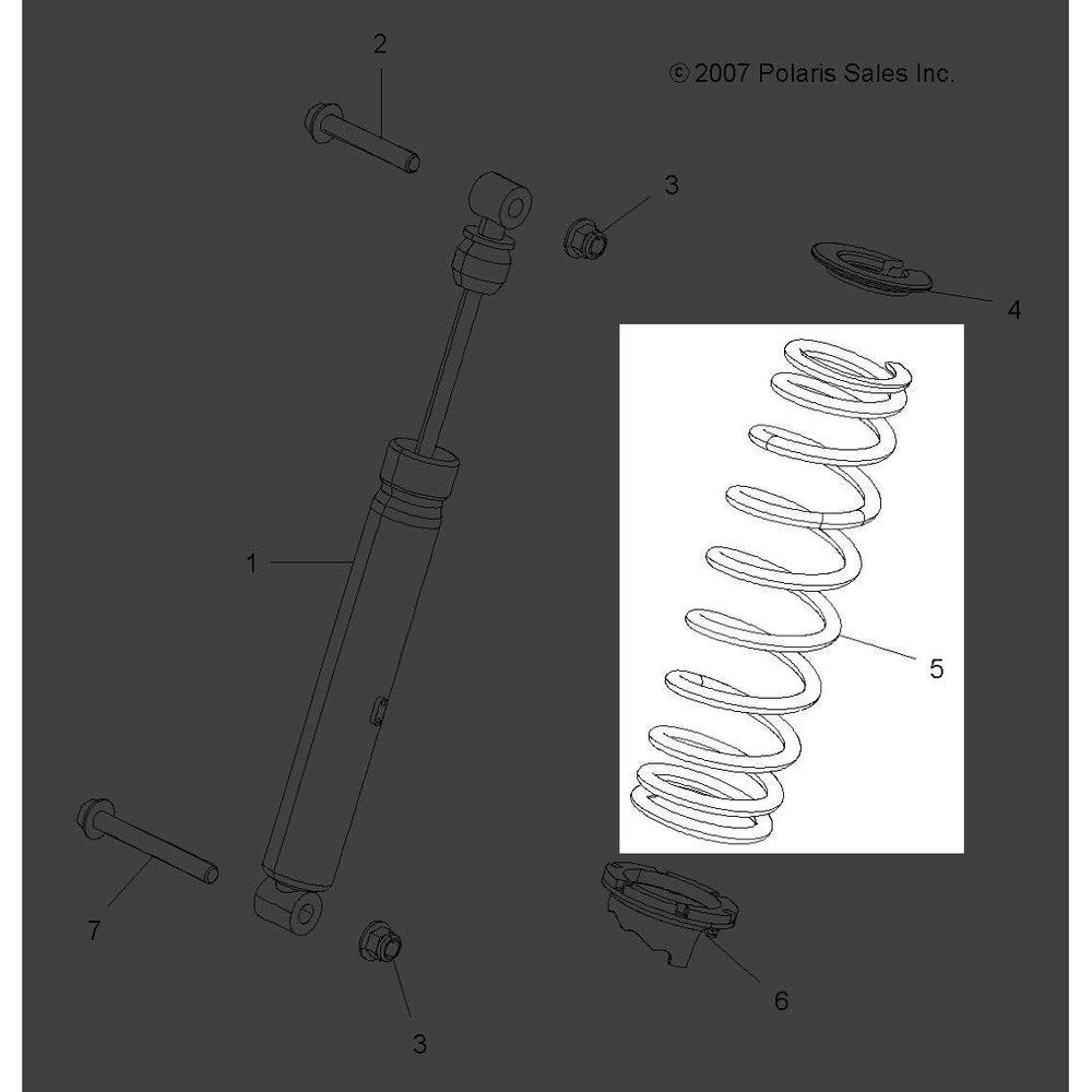 Polaris ATV Spring, White,Genuine OEM Part 7044129-133, Genuine OEM Part 7044129-133, Qty 1