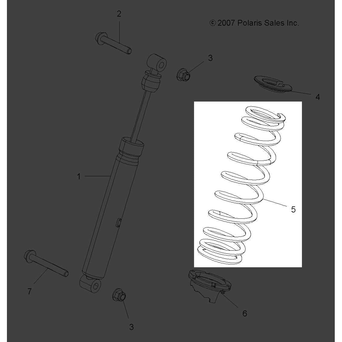 Polaris ATV Spring, White,Genuine OEM Part 7044129-133, Genuine OEM Part 7044129-133, Qty 1