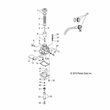 Polaris Snowmobile Choke Control Kit, Genuine OEM Part 2200188, Qty 1