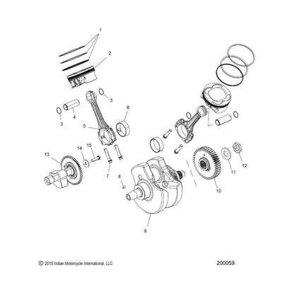 Indian Motorcycle Rod Bearing, 48 x 51 x 17, Medium Gloss Black, Genuine OEM Part 3514966-067, Qty 1
