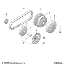 Polaris ATV Driven Pulley Assembly, Genuine OEM Part 3023898, Qty 1