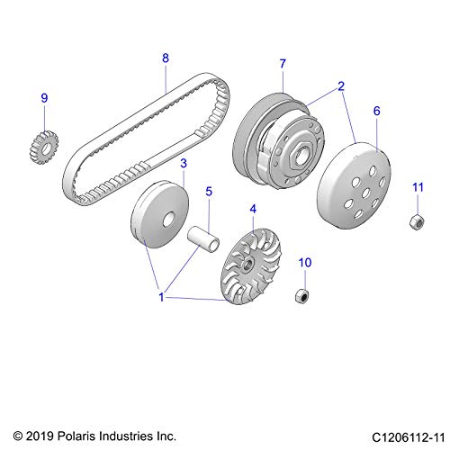 Polaris ATV Driven Pulley Assembly, Genuine OEM Part 3023898, Qty 1