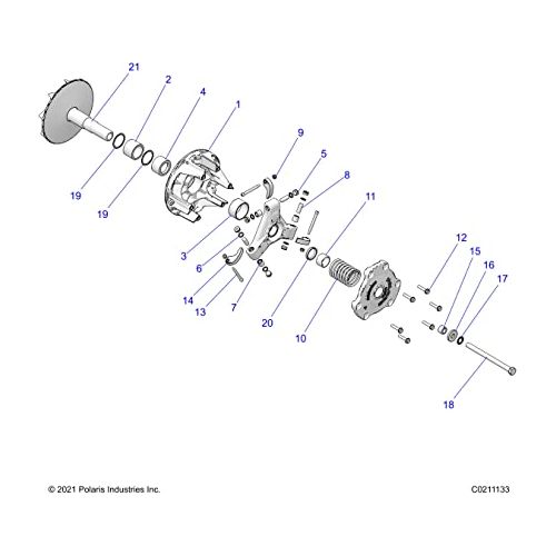 Polaris ATV One Way Clutch Assembly, Genuine OEM Part 1521667, Qty 1