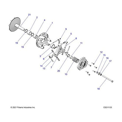Polaris ATV One Way Clutch Assembly, Genuine OEM Part 1521667, Qty 1
