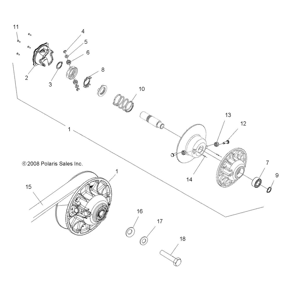 
                      
                        Polaris ATV Driven Clutch, Genuine OEM Part 1322855, Qty 1
                      
                    