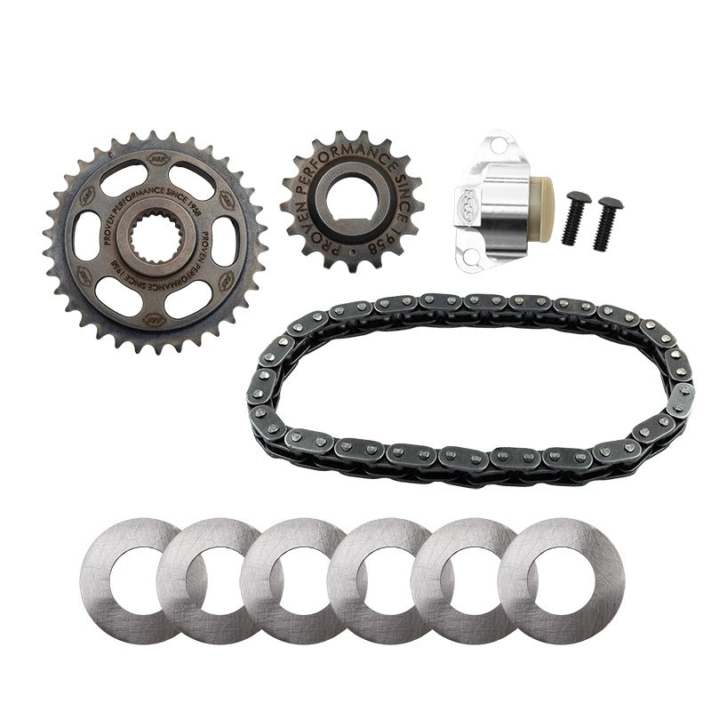 S&S Cycle 2017+ M8 Camshaft Chain Drive Kit - Incl. Chain, Sprockets, Shims, & Cam Chain Tensioner