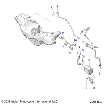 Indian Motorcycle Evaporator Line, TB, Genuine OEM Part 5455282, Qty 1