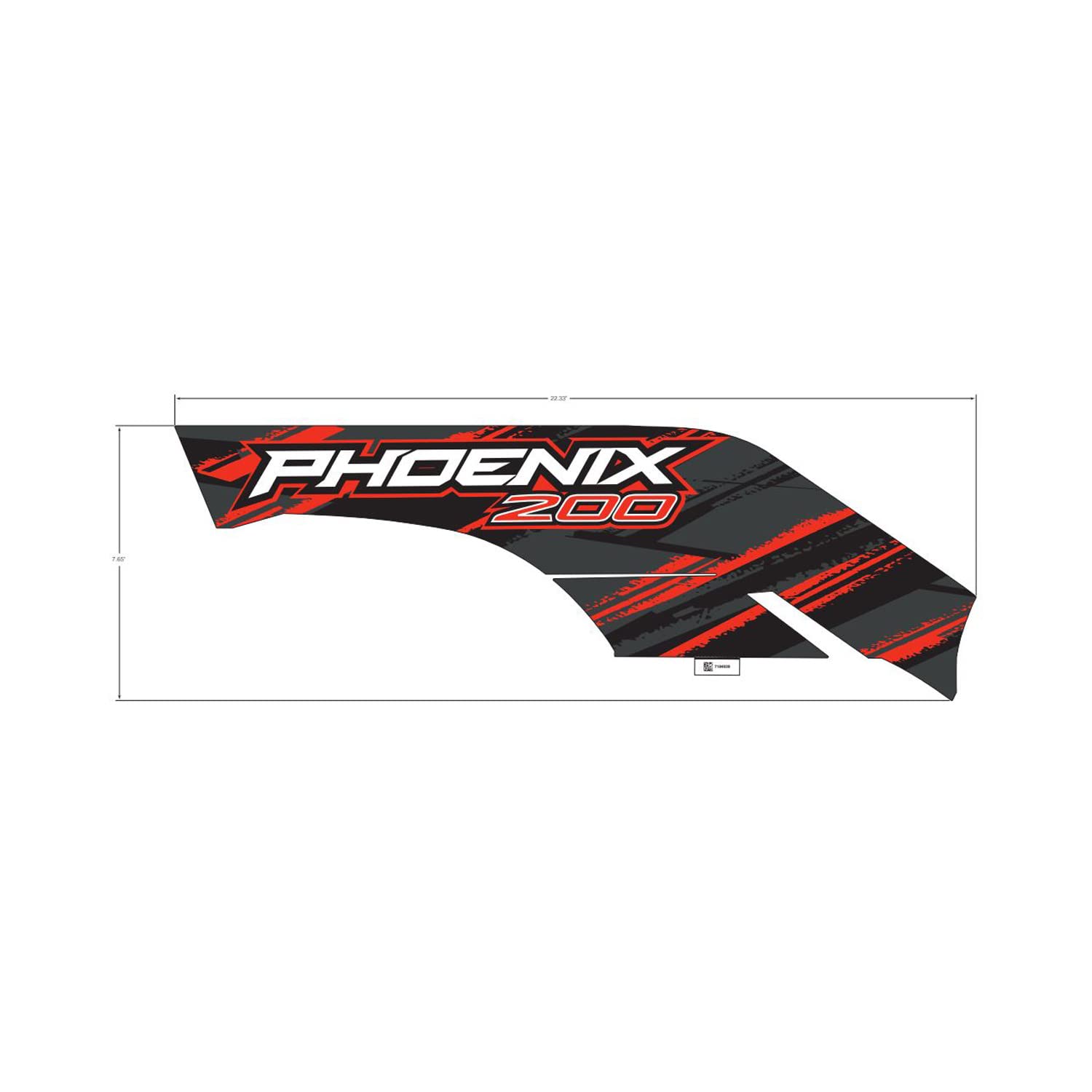 Polaris ATV "Phoenix 200" Side Decal, Left, Genuine OEM Part 7184939, Qty 1