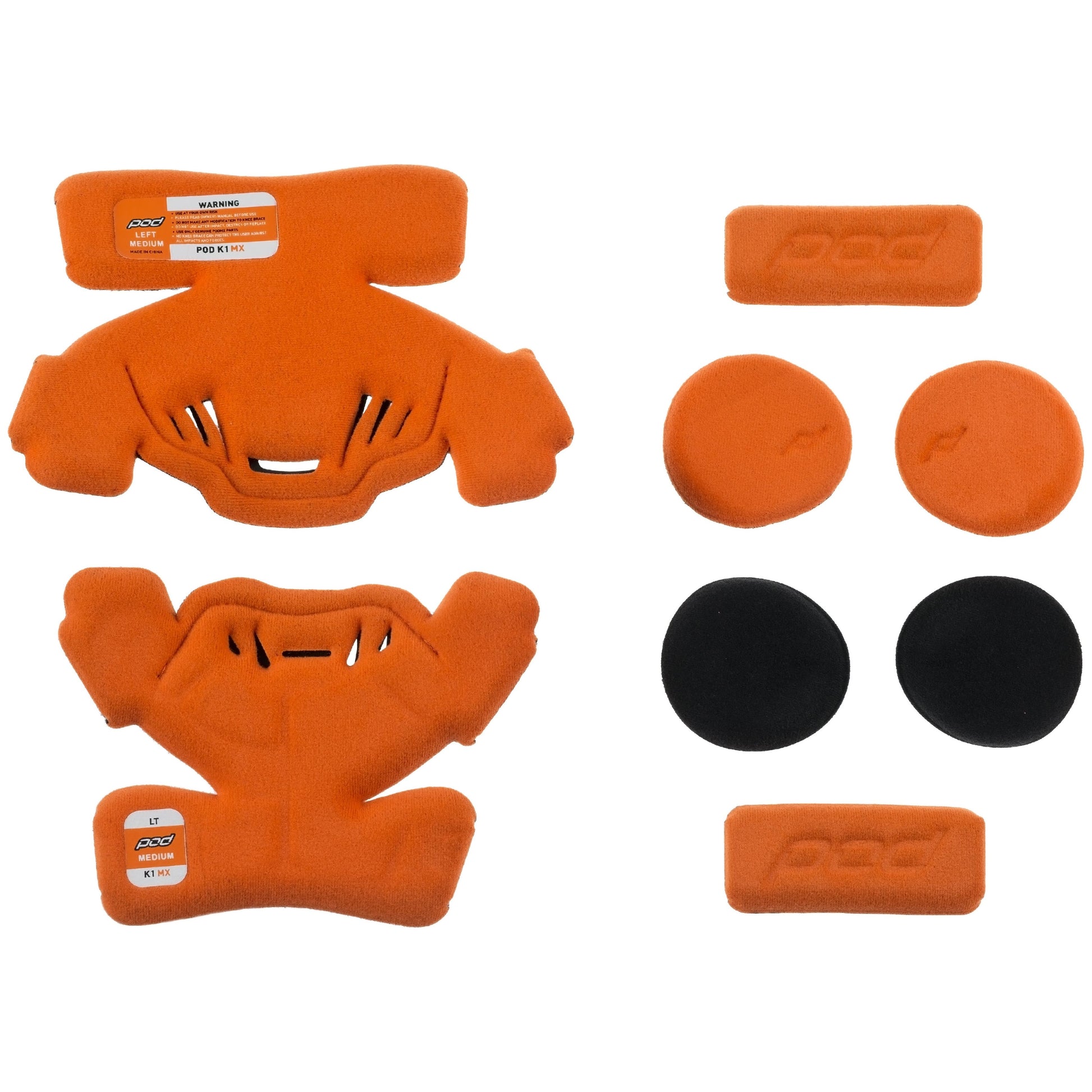 K1 Knee Brace Pad Set Orange Ym (Left)