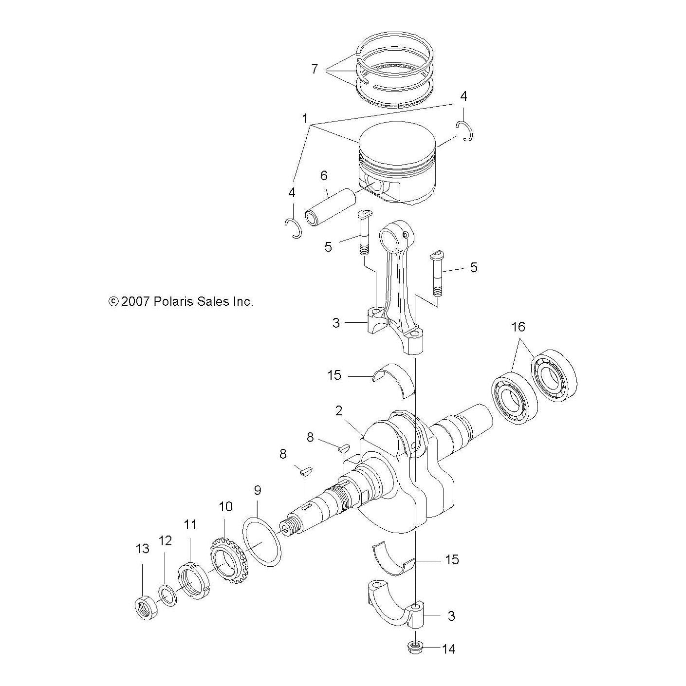Polaris ATV Connecting Rod Assembly, Genuine OEM Part 3087239, Qty 1