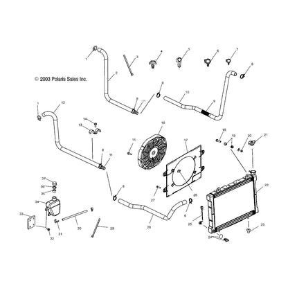 Polaris Ranger Fan Assembly, Genuine OEM Part 2410865, Qty 1